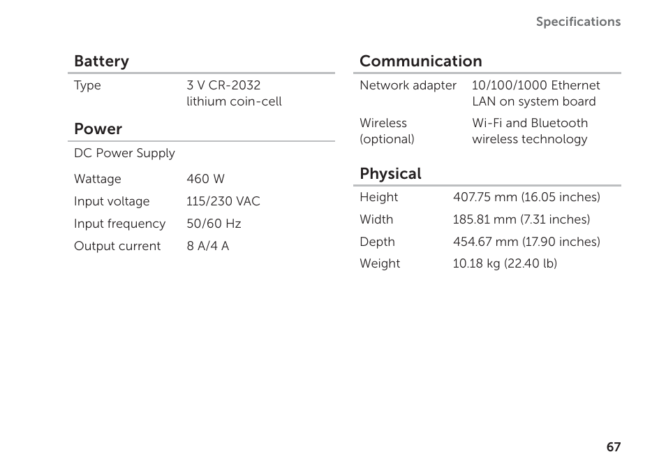 Dell XPS 8300 (Late 2010) User Manual | Page 69 / 76