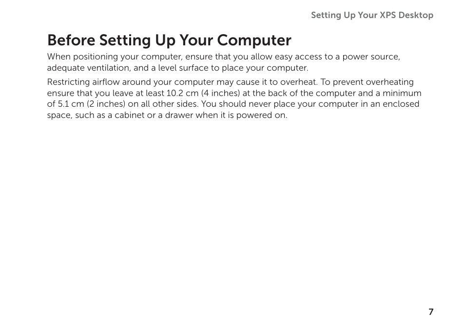 Before setting up your computer | Dell XPS 8300 (Late 2010) User Manual | Page 9 / 76
