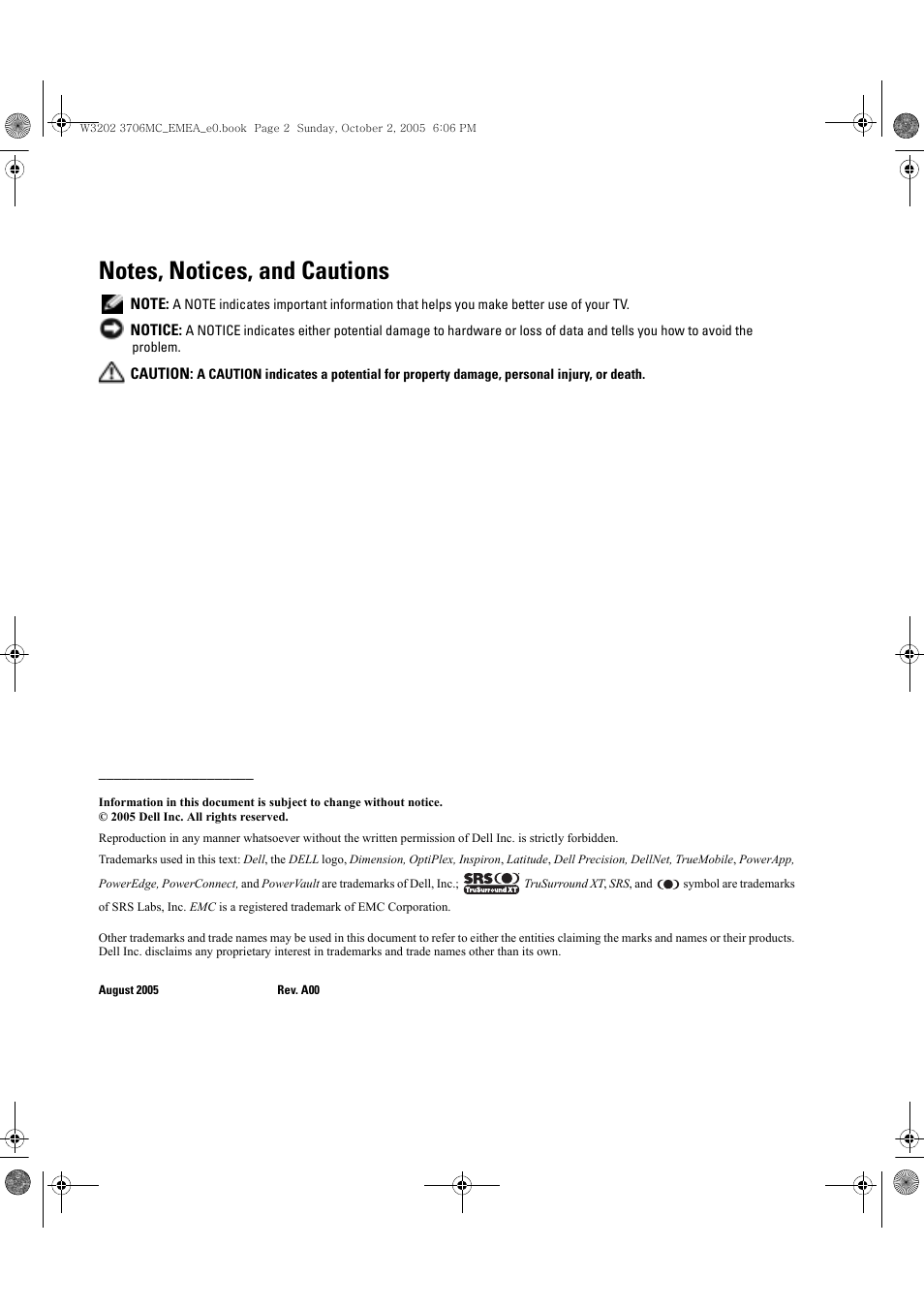 Dell LCD TV W3706C User Manual | Page 2 / 66