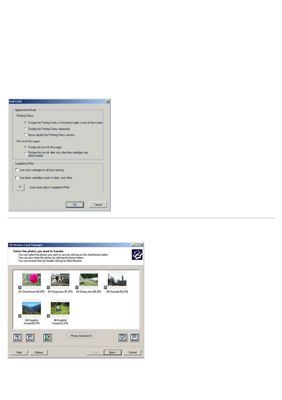 Using memory card manager | Dell V305 All In One Inkjet Printer User Manual | Page 9 / 101