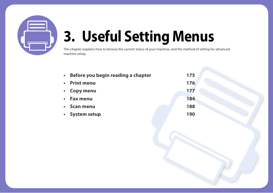 Useful setting menus | Dell B1165nfw Multifunction Mono Laser Printer User Manual | Page 174 / 300