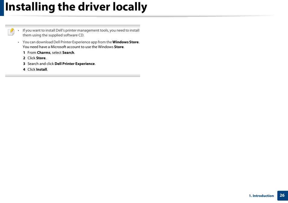 Installing the driver locally | Dell B1165nfw Multifunction Mono Laser Printer User Manual | Page 26 / 300