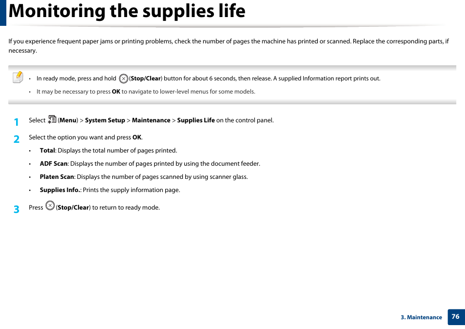 Monitoring the supplies life | Dell B1165nfw Multifunction Mono Laser Printer User Manual | Page 76 / 300