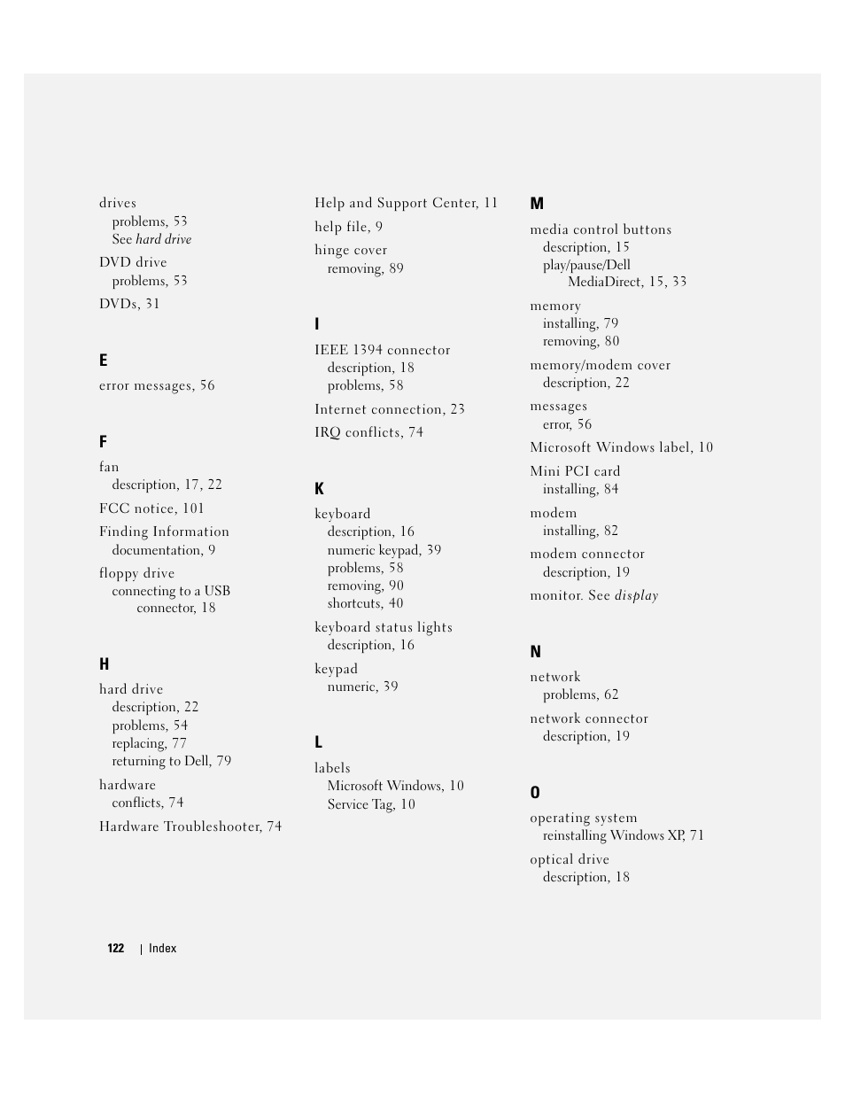 Dell Inspiron 6000 User Manual | Page 122 / 124