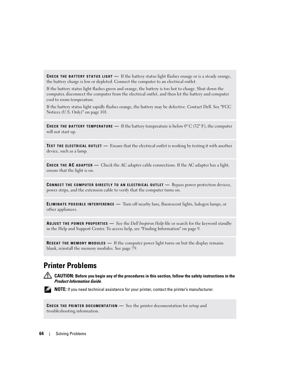 Printer problems | Dell Inspiron 6000 User Manual | Page 64 / 124