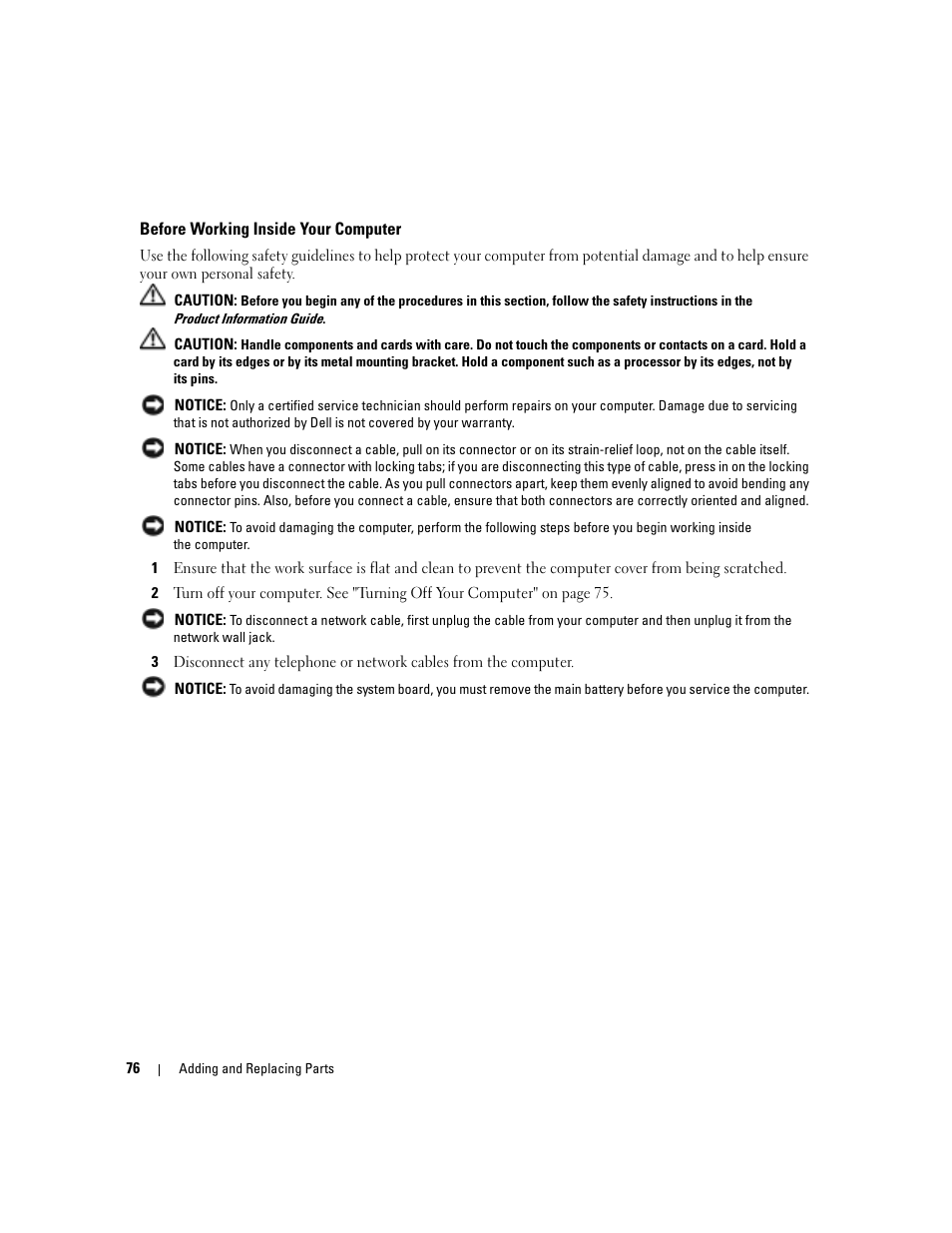 Before working inside your computer | Dell Inspiron 6000 User Manual | Page 76 / 124