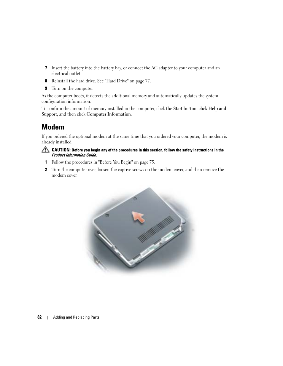 Modem | Dell Inspiron 6000 User Manual | Page 82 / 124