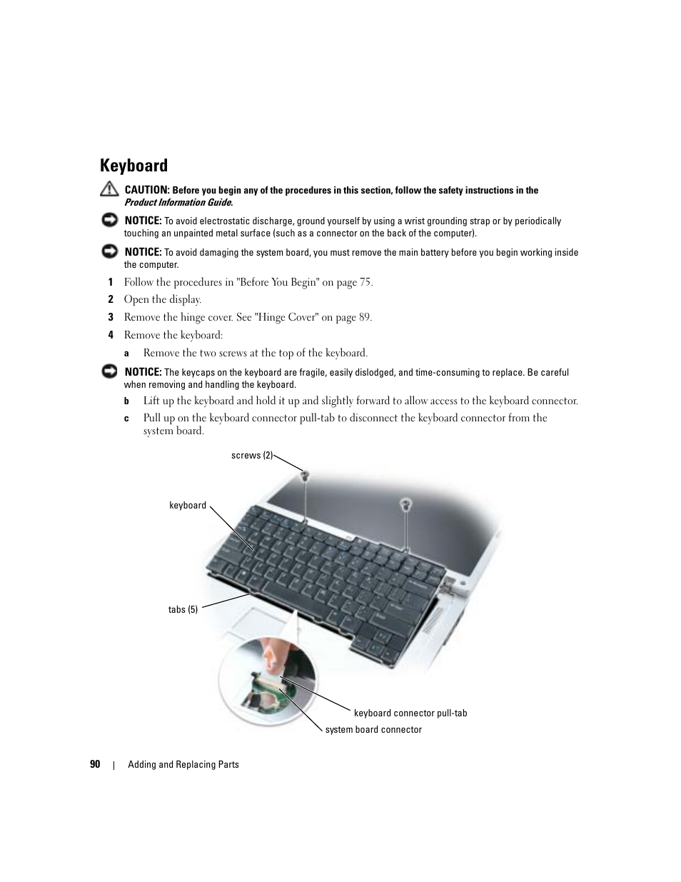 Keyboard | Dell Inspiron 6000 User Manual | Page 90 / 124