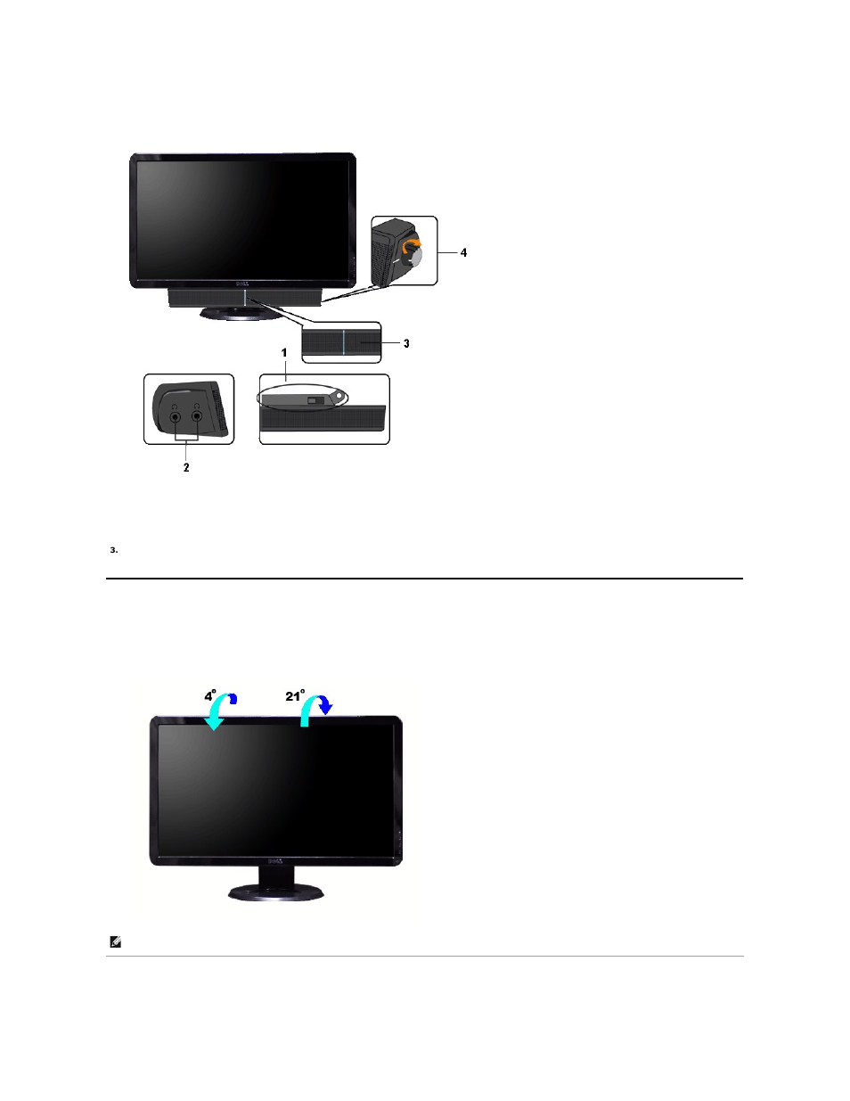 Using the tilt, Tilt | Dell S2209WFP Monitor User Manual | Page 22 / 30