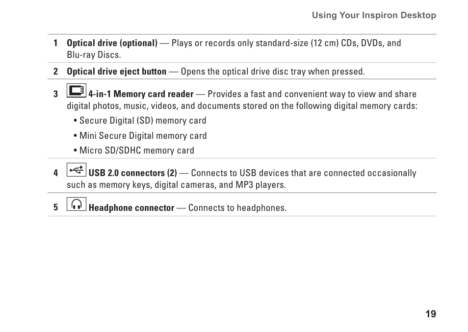 Dell Inspiron Zino HD (410, Mid 2010) User Manual | Page 21 / 80