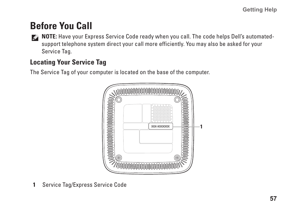 Before you call | Dell Inspiron Zino HD (410, Mid 2010) User Manual | Page 59 / 80