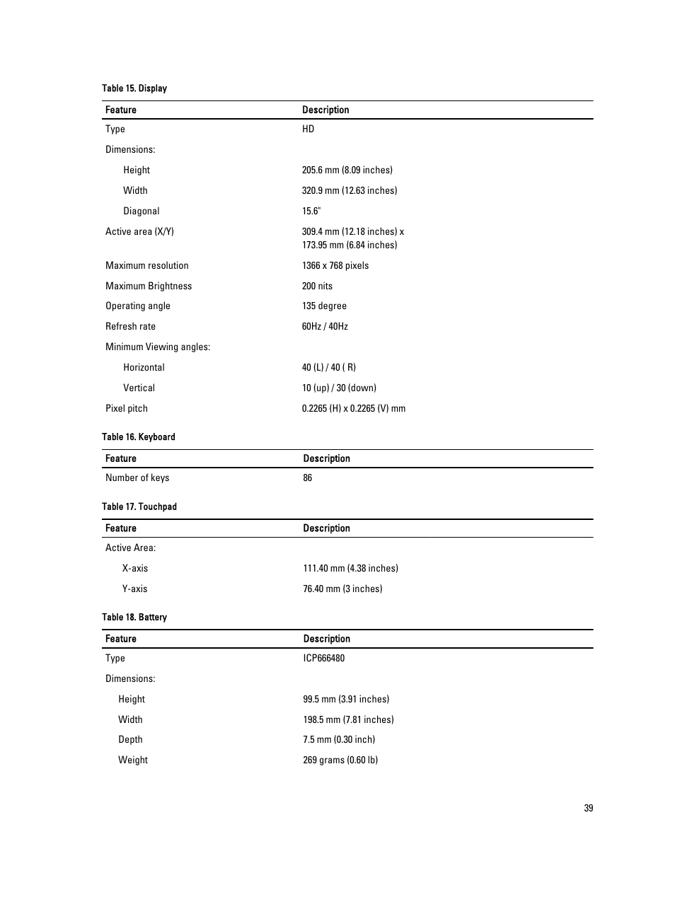 Dell Vostro 5560 (Early 2013) User Manual | Page 39 / 43