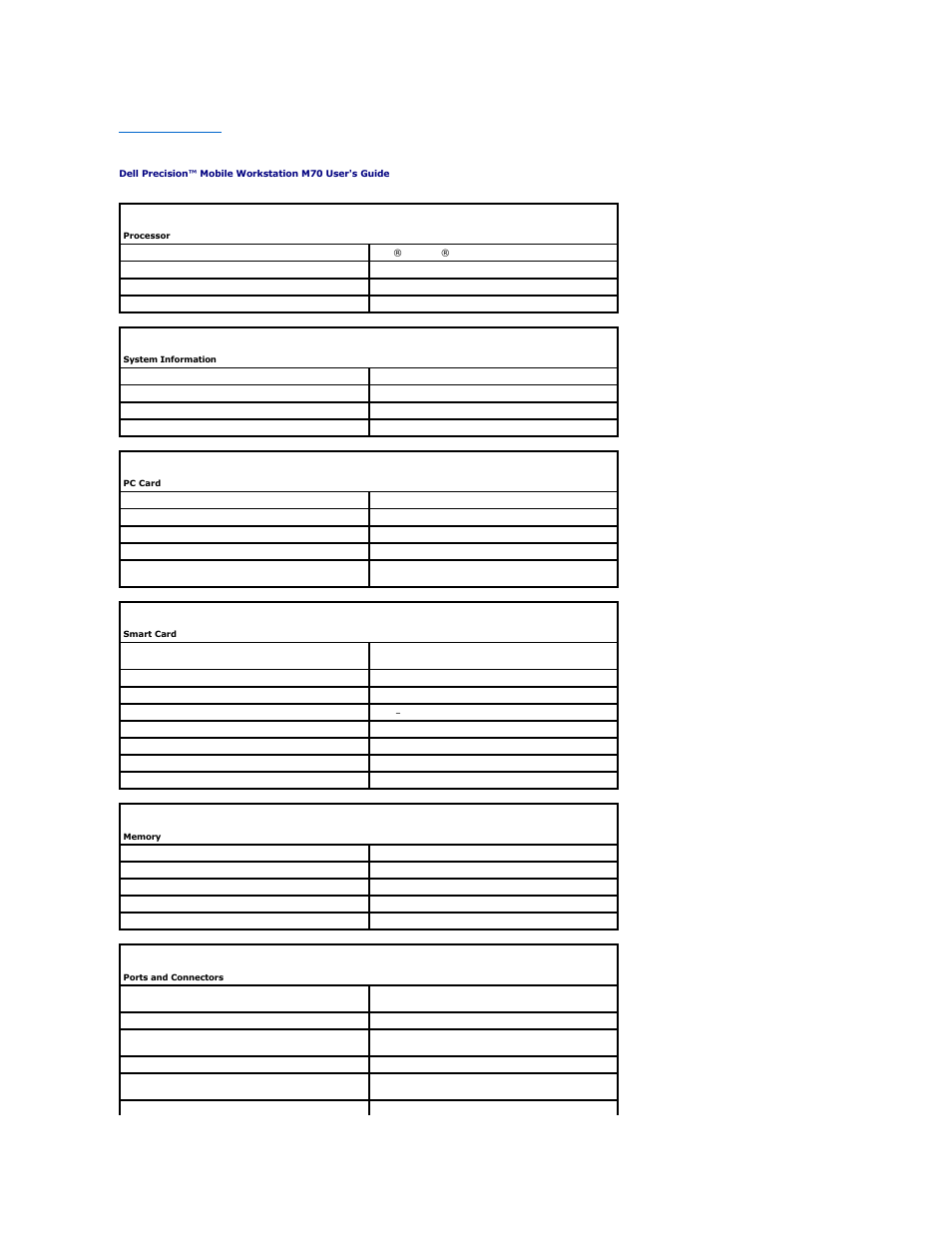 Specifications | Dell Precision M70 User Manual | Page 103 / 118