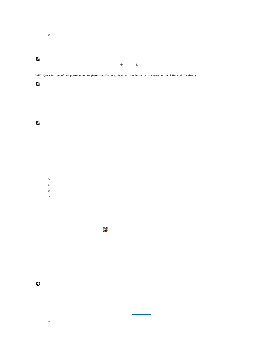 Power management modes, Place the computer in, Standby mode | Selecting a power scheme, Setting battery alarms and actions, Completing the power management wizard | Dell Precision M70 User Manual | Page 72 / 118