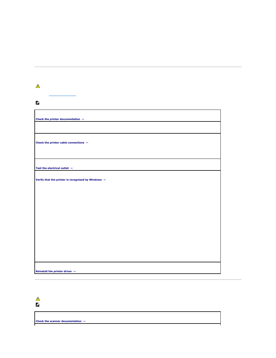 Printer problems, Scanner problems | Dell Precision M70 User Manual | Page 84 / 118