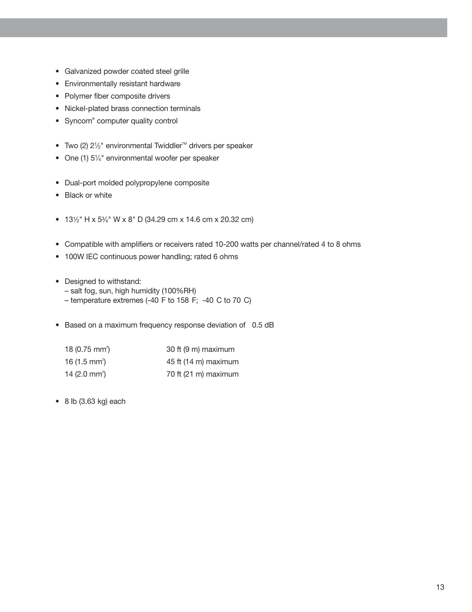 Technical information, Product information | Bose 251 User Manual | Page 13 / 14