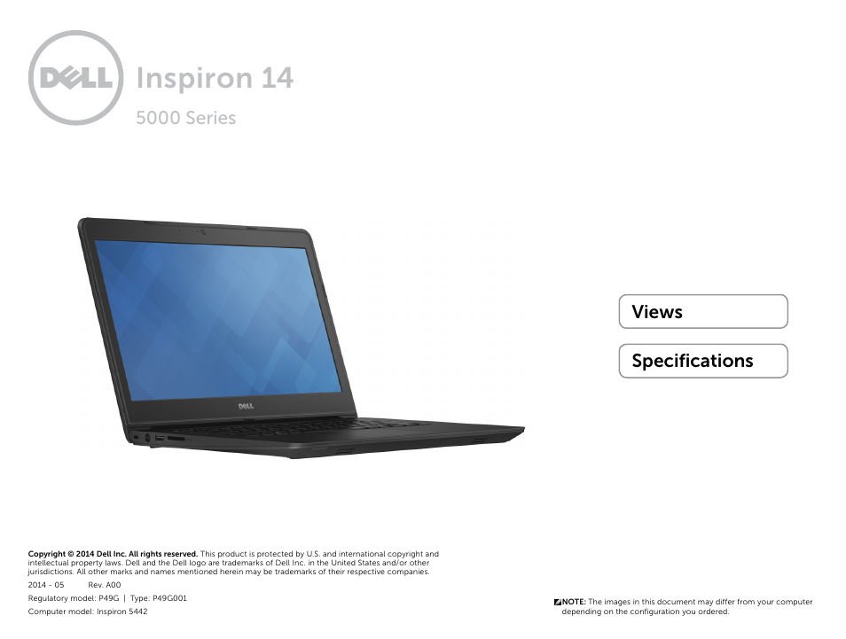 Dell Inspiron 14 (5442, Mid 2014) User Manual | 22 pages