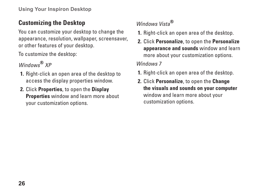 Dell Inspiron Zino (300, Late 2009) User Manual | Page 28 / 80