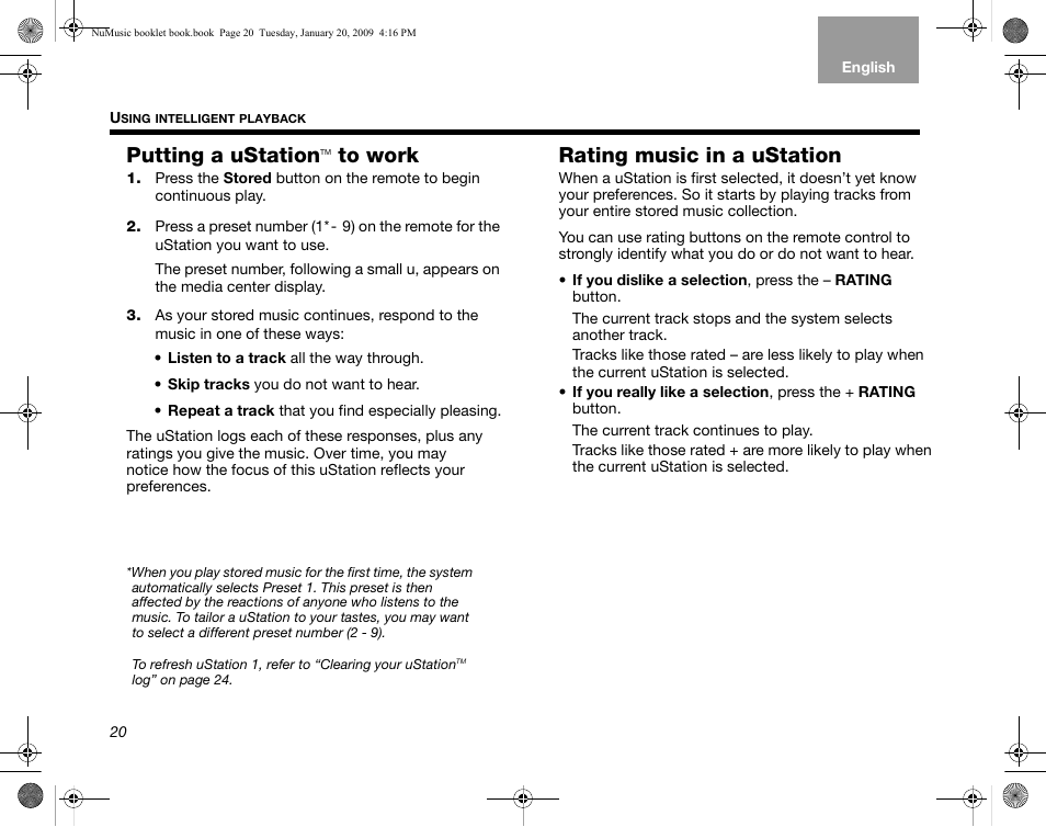 Putting a ustation to work, Rating music in a ustation, Putting a ustation | Bose uMusic AM320927 User Manual | Page 21 / 31