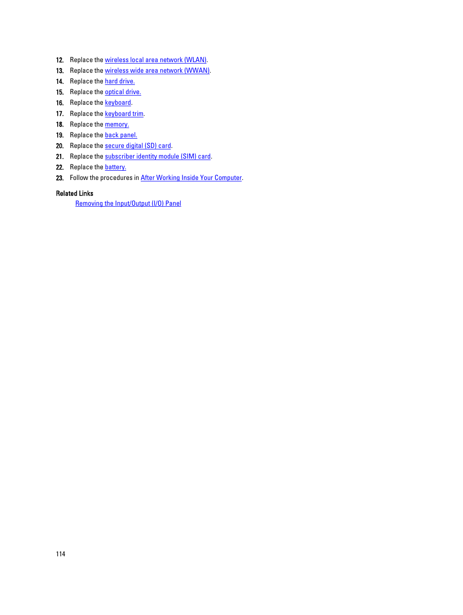 Dell Latitude E5420 (Early 2011) User Manual | Page 114 / 159