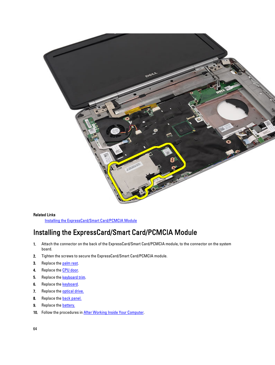 Dell Latitude E5420 (Early 2011) User Manual | Page 64 / 159