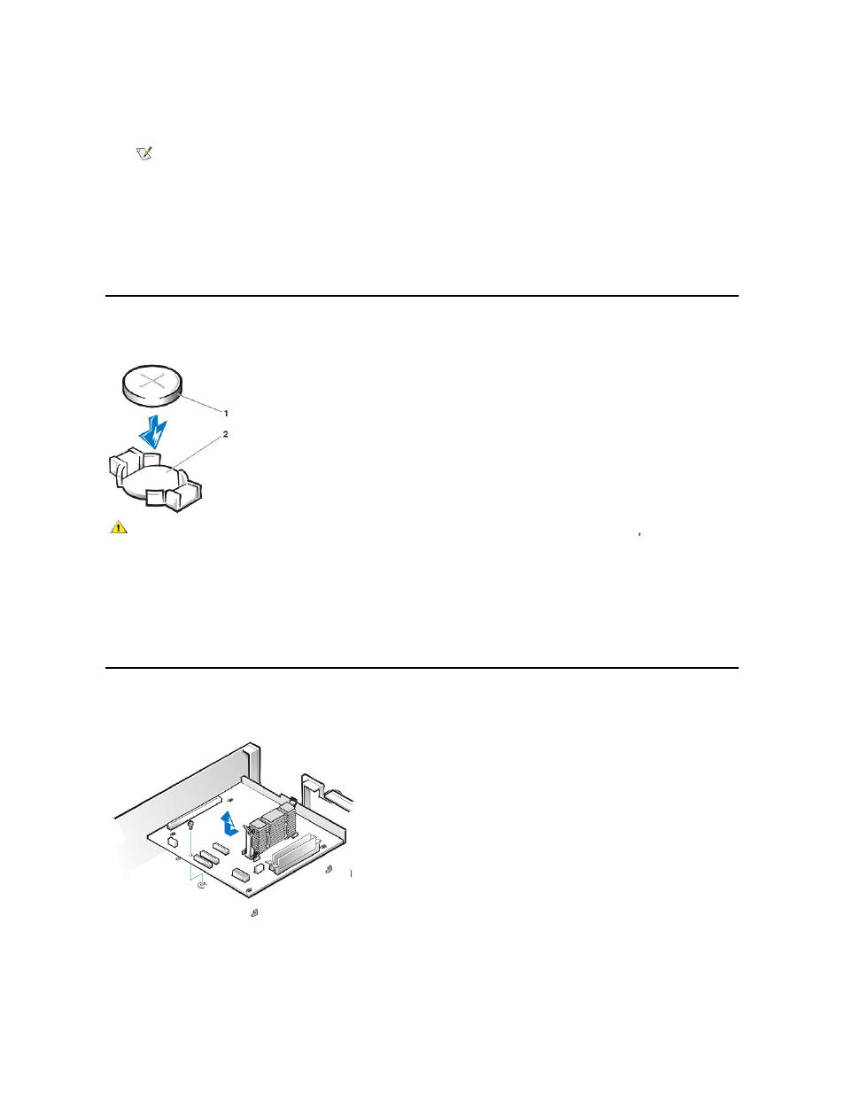 System battery, System board | Dell OptiPlex GX110 User Manual | Page 16 / 69