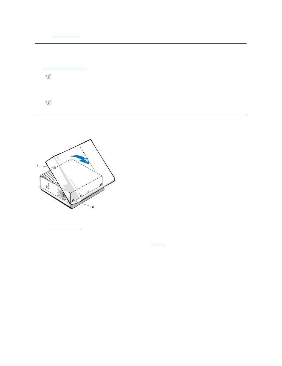 Removed the computer cover, Restarting the system, Computer cover | Dell OptiPlex GX110 User Manual | Page 19 / 69