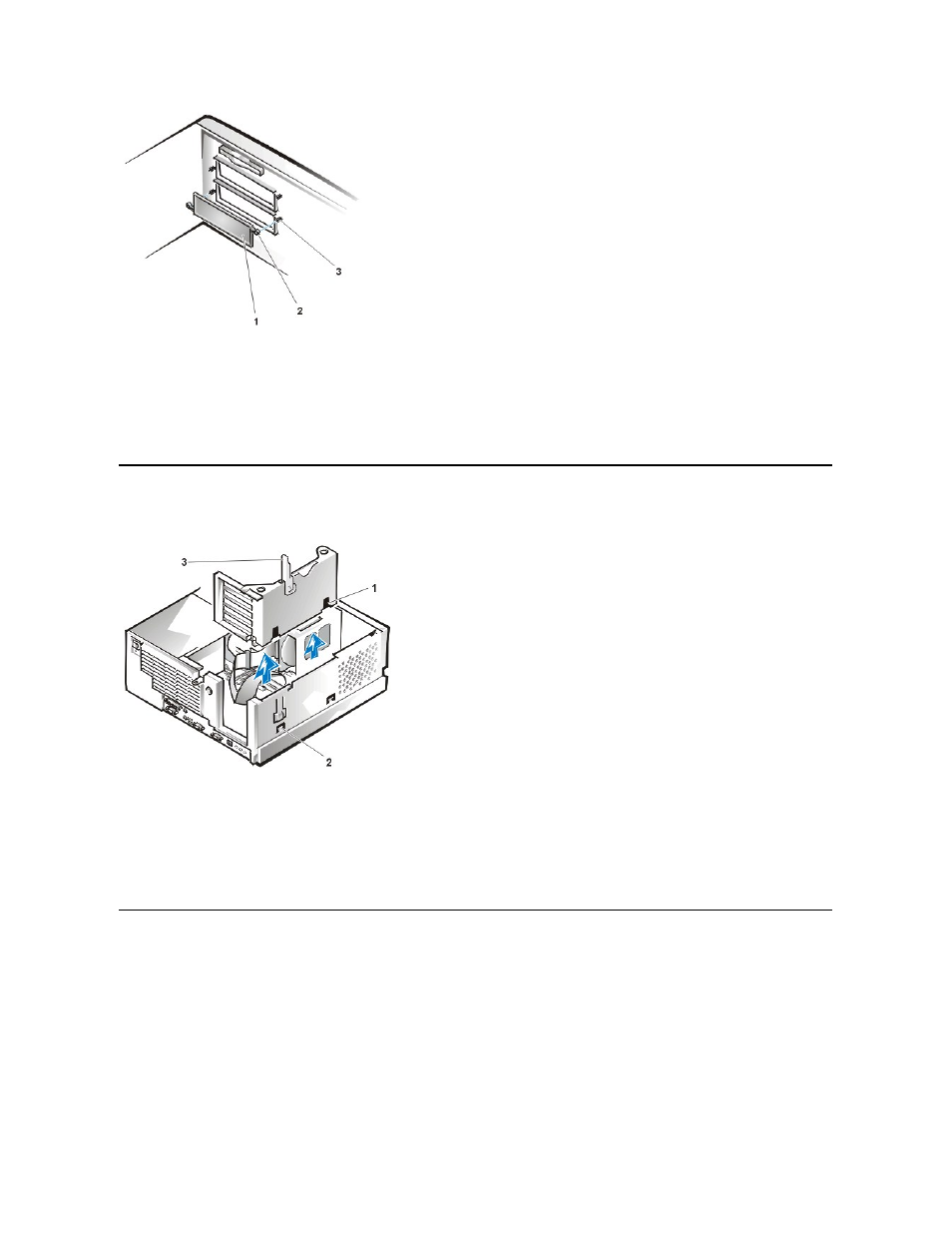 Expansion card cage, Control panel | Dell OptiPlex GX110 User Manual | Page 21 / 69