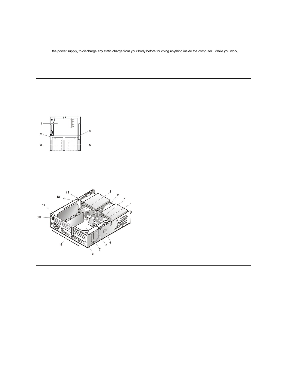 Removed the computer cover, Internal views, Computer cover | Dell OptiPlex GX110 User Manual | Page 54 / 69