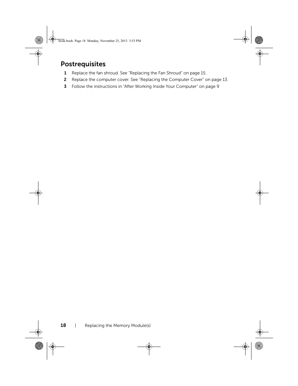 Postrequisites | Dell Inspiron Small Desktop (3647, Late 2013) User Manual | Page 18 / 52