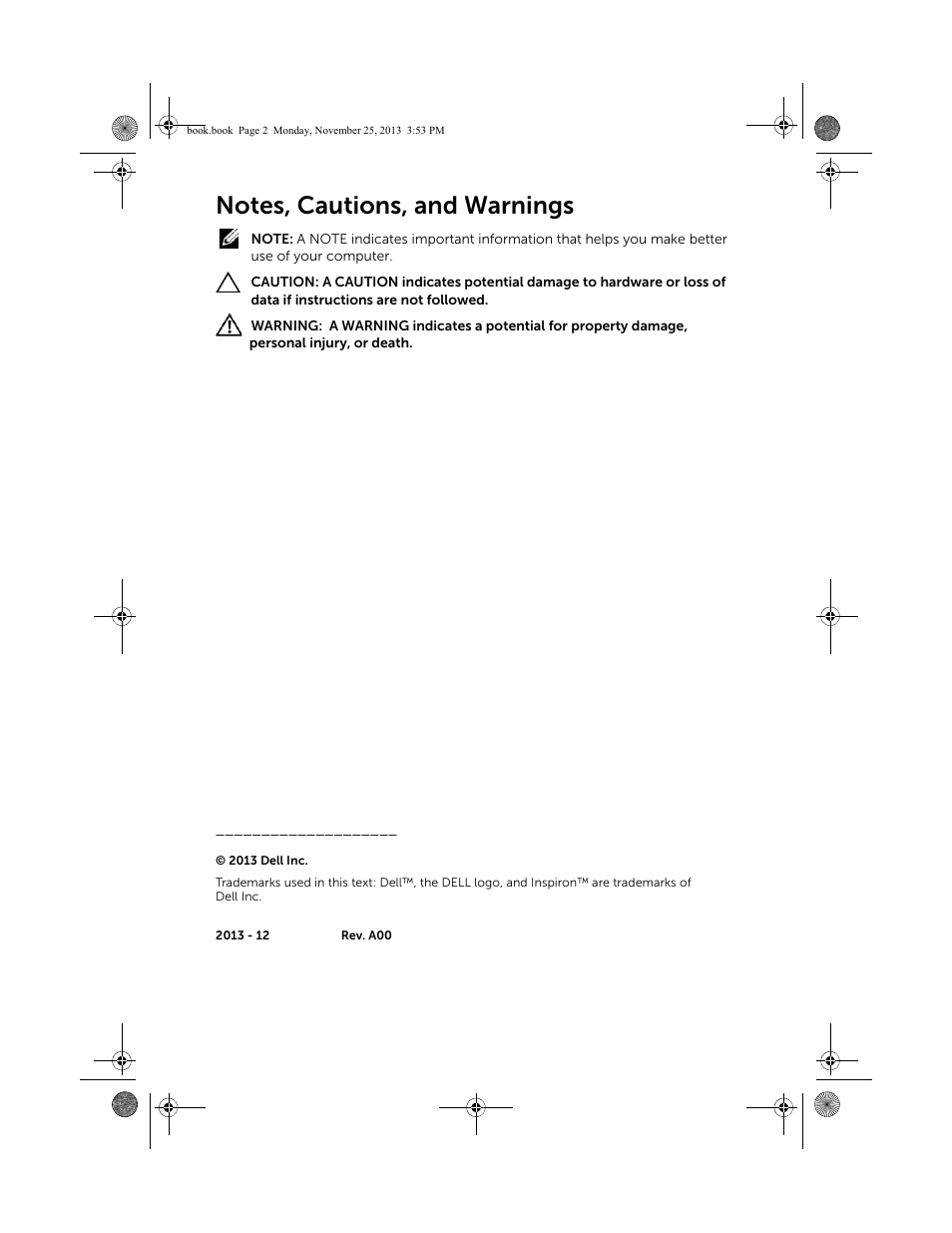 Dell Inspiron Small Desktop (3647, Late 2013) User Manual | Page 2 / 52