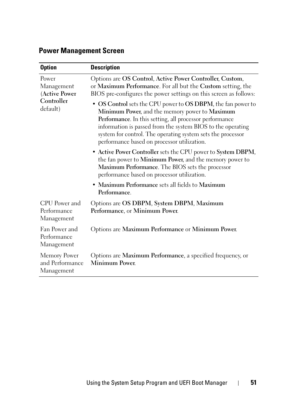 Power management screen | Dell PowerVault NX3100 User Manual | Page 51 / 164