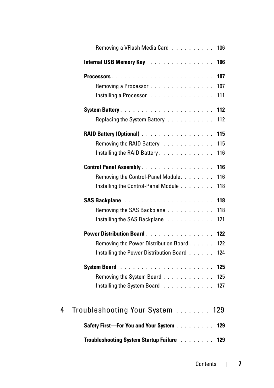 4 troubleshooting your system | Dell PowerVault NX3100 User Manual | Page 7 / 164