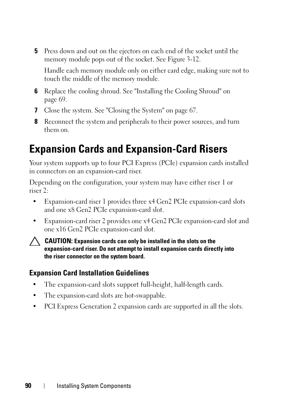 Expansion cards and expansion-card risers, Expansion card installation guidelines | Dell PowerVault NX3100 User Manual | Page 90 / 164
