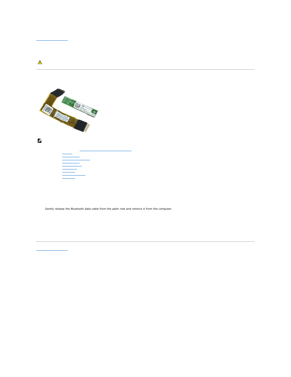 Bluetooth card and cable, Removing the bluetooth card and cable, Replacing the bluetooth card and cable | Dell Latitude E4310 (Mid 2010) User Manual | Page 14 / 44