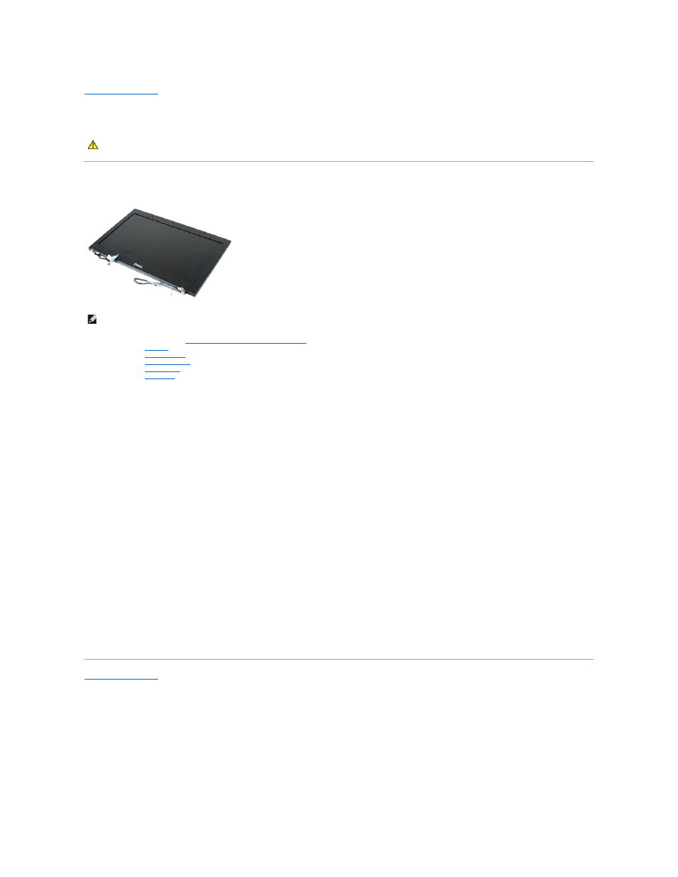 Display assembly, Removing the display assembly, Replacing the display assembly | Dell Latitude E4310 (Mid 2010) User Manual | Page 24 / 44