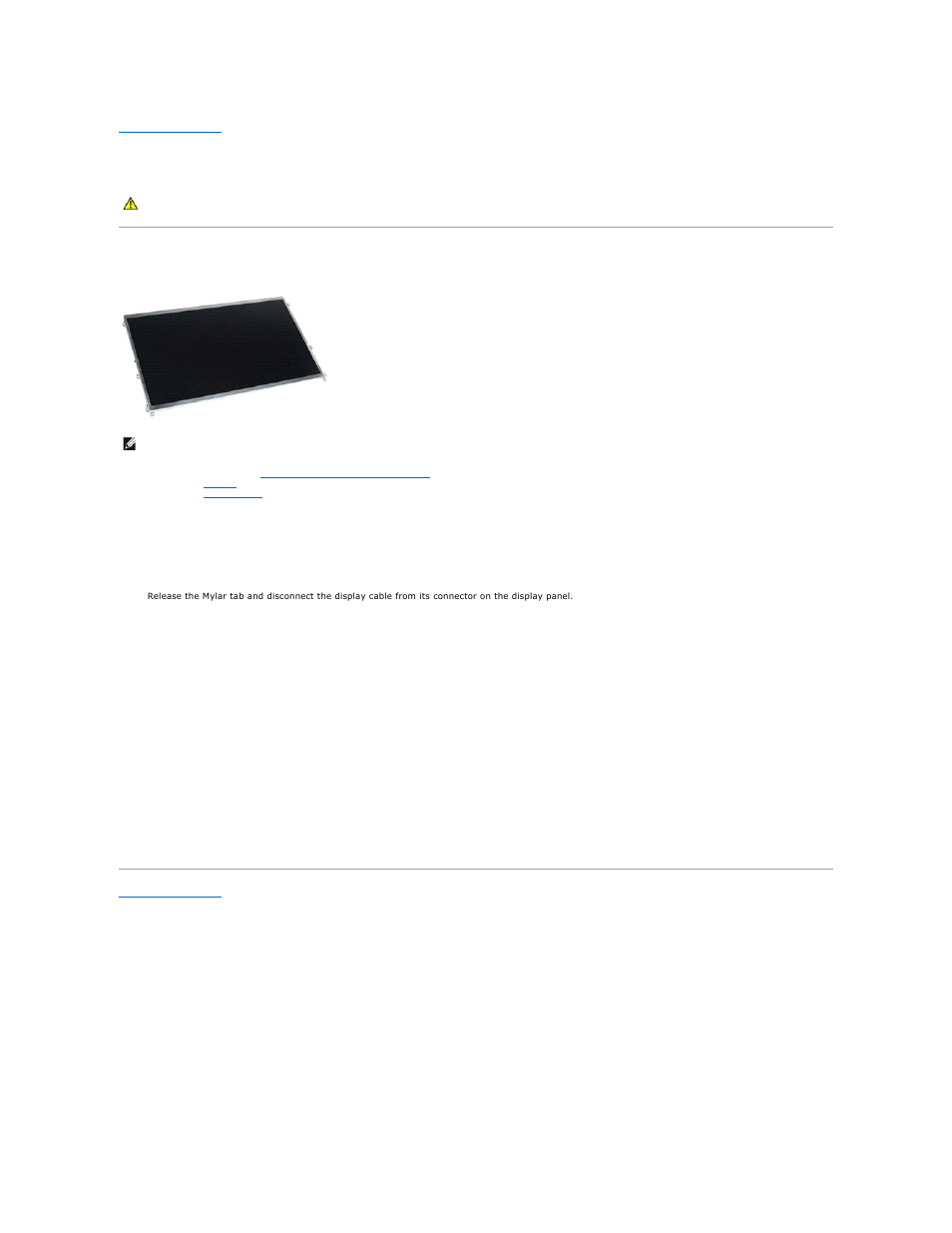 Display panel, Removing the display panel, Replacing the display panel | Dell Latitude E4310 (Mid 2010) User Manual | Page 26 / 44