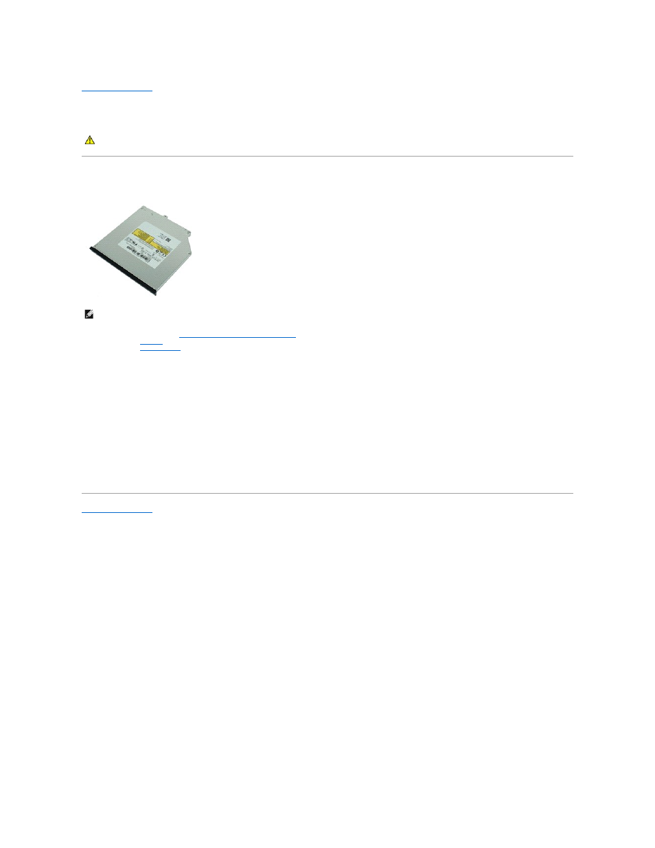 Optical drive, Removing the optical drive, Replacing the optical drive | Dell Latitude E4310 (Mid 2010) User Manual | Page 27 / 44