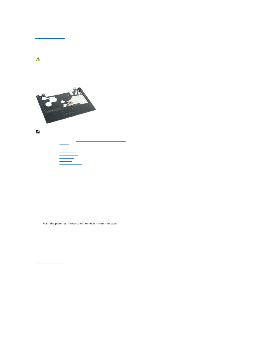 Palm rest, Removing the palm rest, Replacing the palm rest | Dell Latitude E4310 (Mid 2010) User Manual | Page 32 / 44