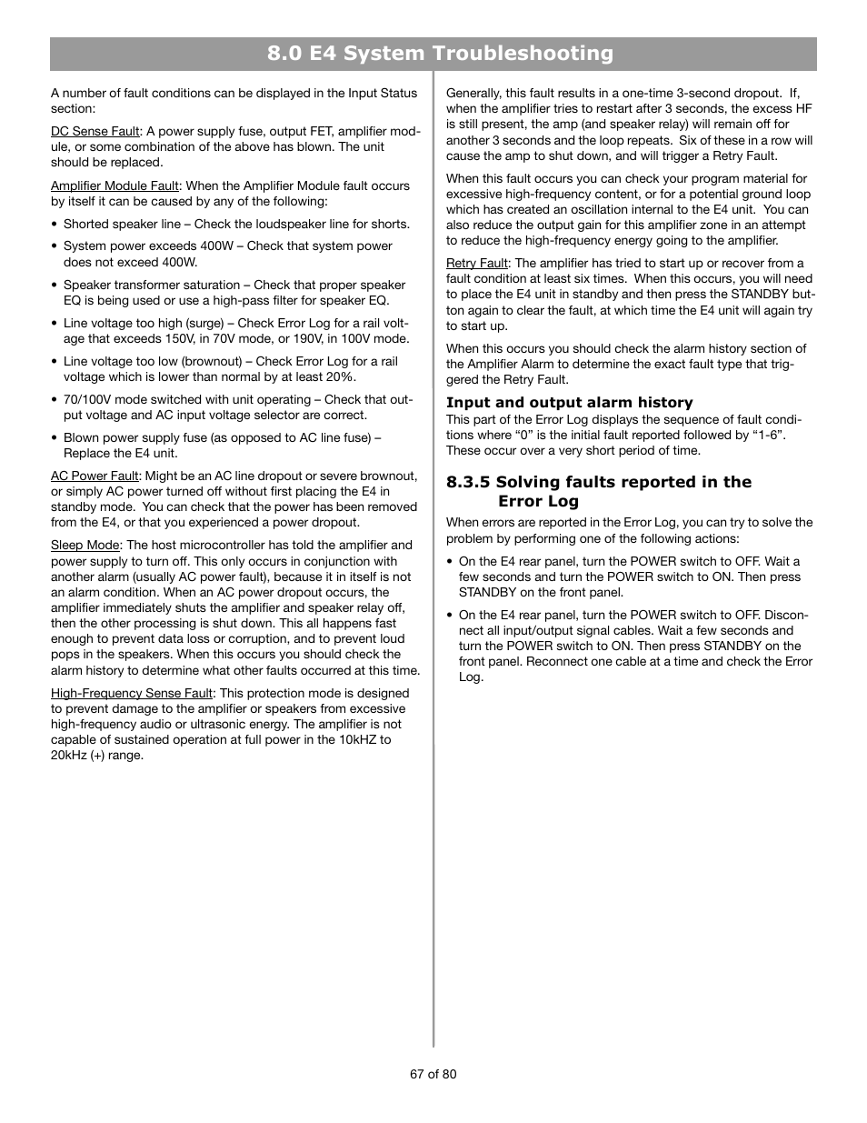 0 e4 system troubleshooting | Bose FREESPACE E4 User Manual | Page 10 / 18