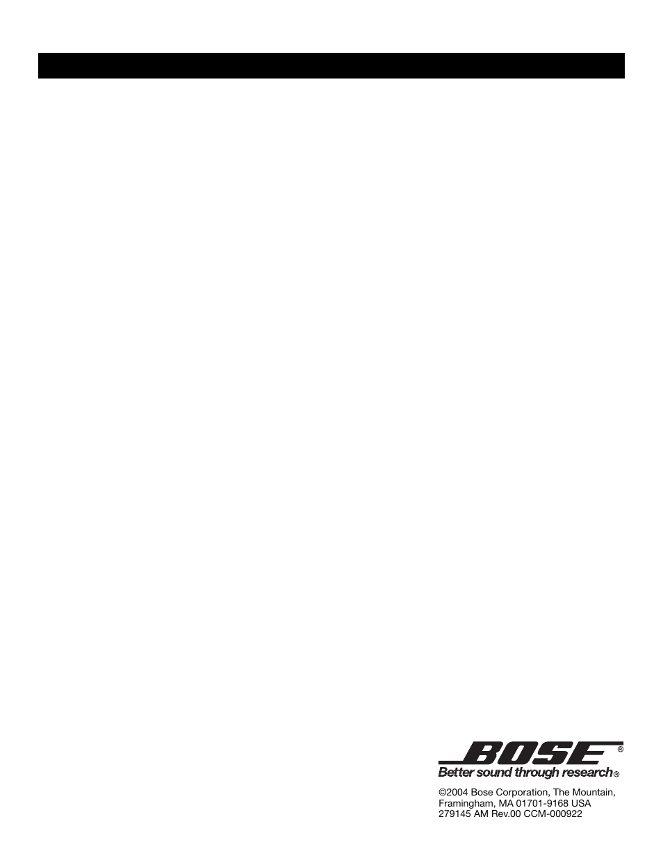 Bose FREESPACE E4 User Manual | Page 18 / 18