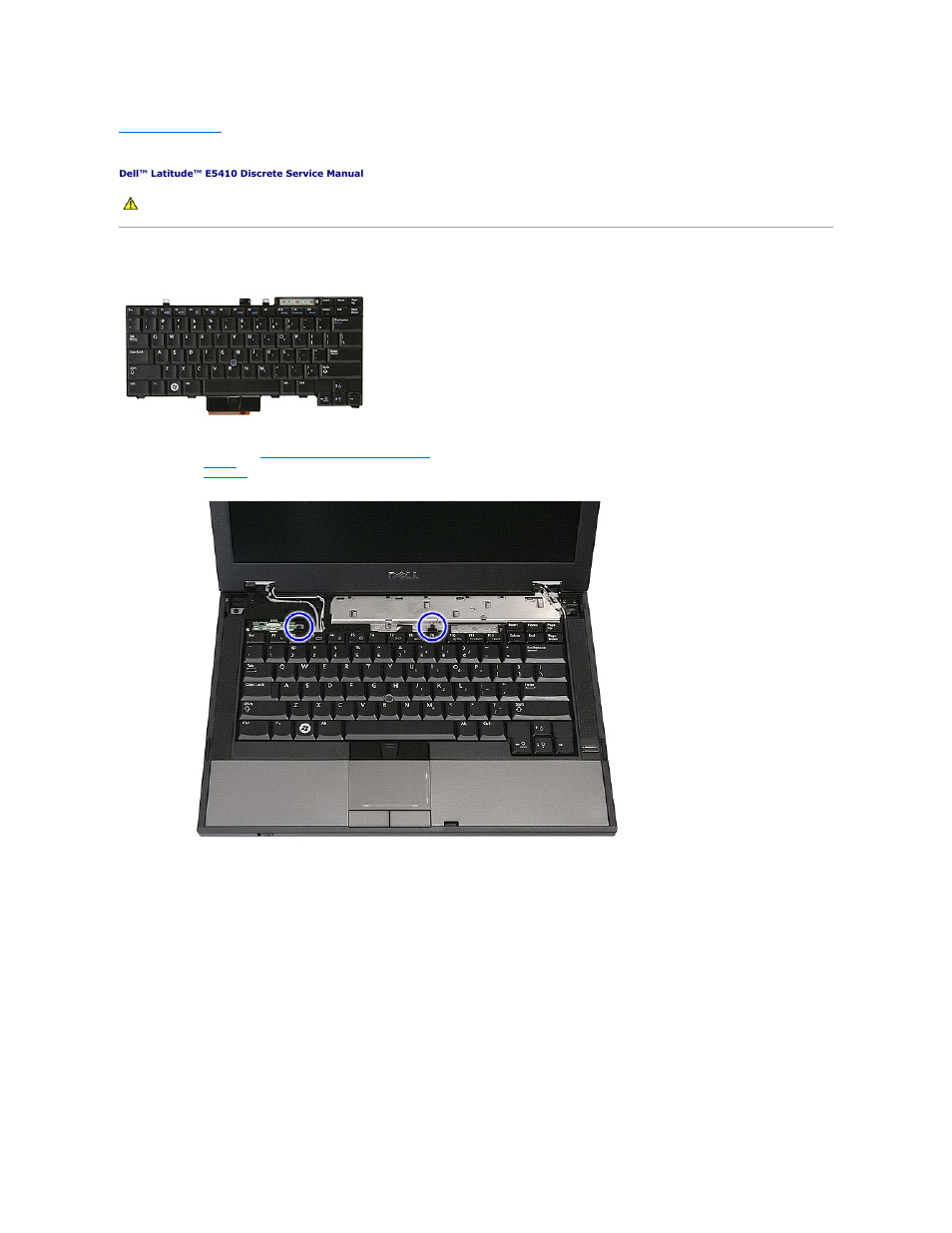 Keyboard, Removing the keyboard | Dell Latitude E5410 (Mid 2010) User Manual | Page 34 / 81