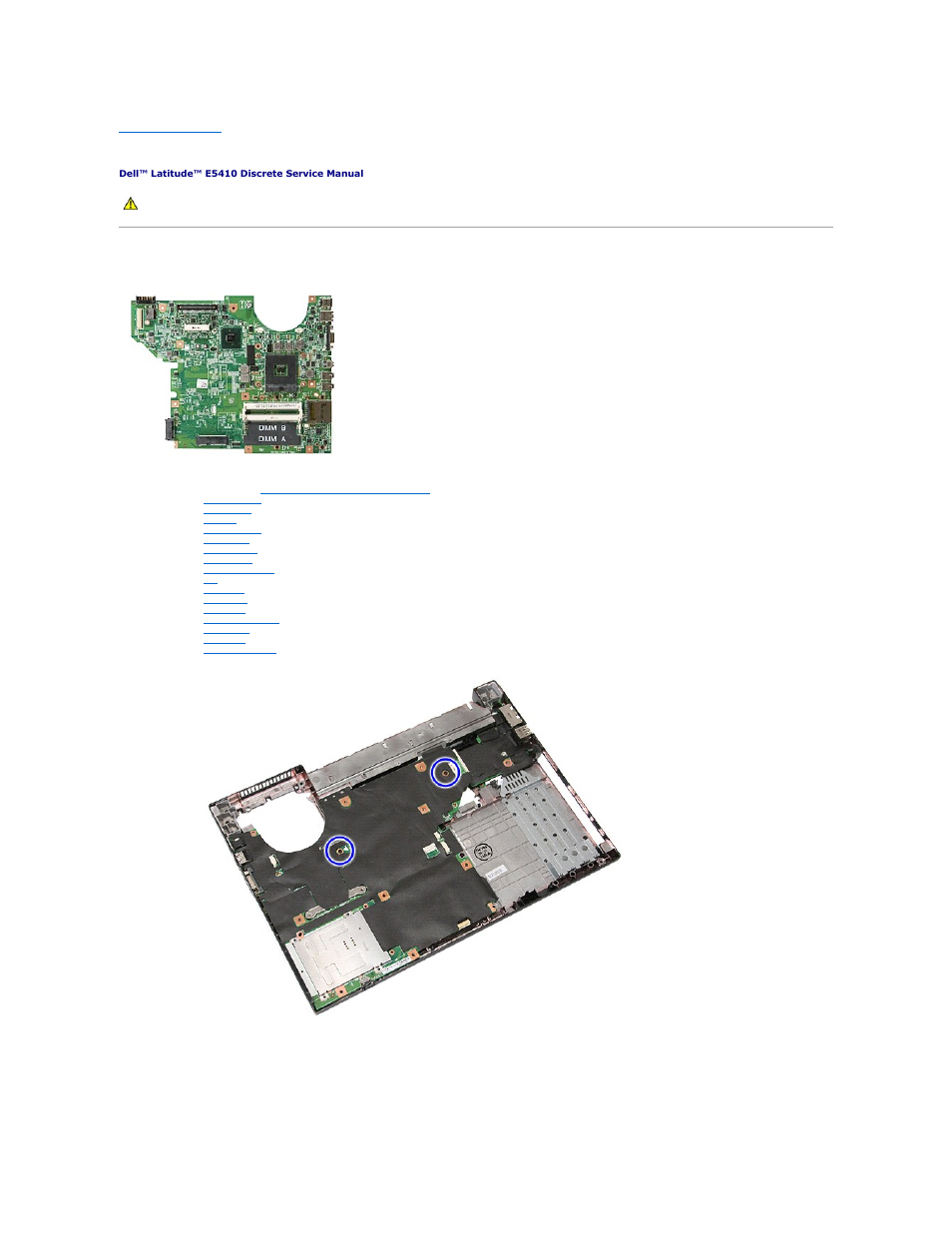 System board, Removing the system board | Dell Latitude E5410 (Mid 2010) User Manual | Page 74 / 81