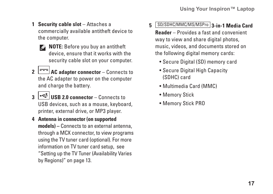 Dell Inspiron Mini 10 (1010, Early 2009) User Manual | Page 19 / 68