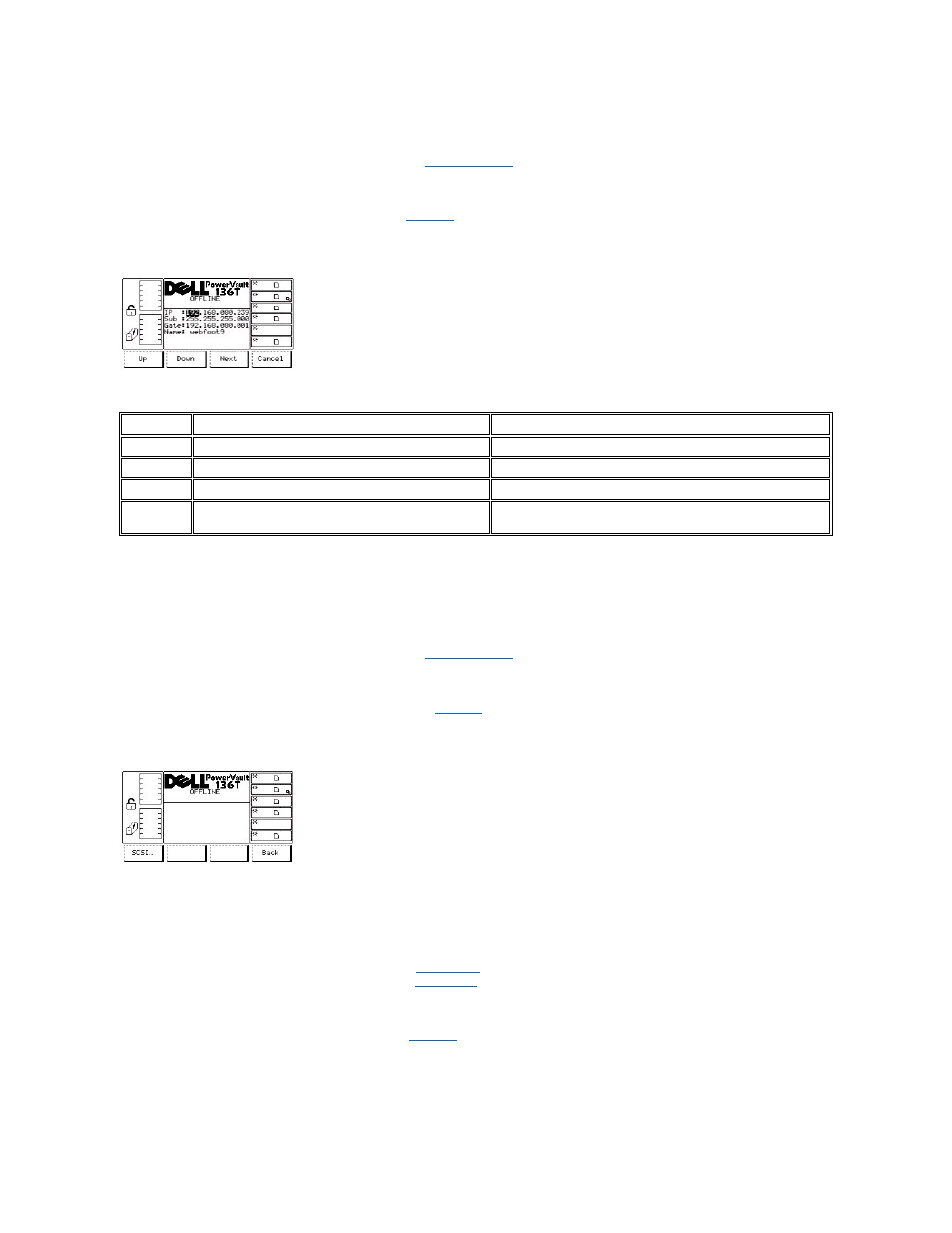 Softkey is pressed, the, Drives submenu, Scsi dialog | Is displayed, Rmu dialog | Dell PowerVault 136T LTO/SDLT (Tape Library) User Manual | Page 53 / 108