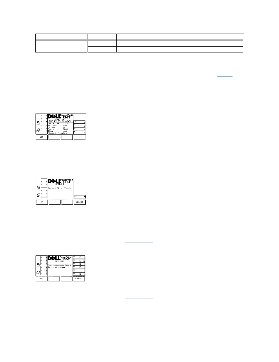 Softkey is pressed, the, Teach dialog, Is displayed | Dell PowerVault 136T LTO/SDLT (Tape Library) User Manual | Page 71 / 108