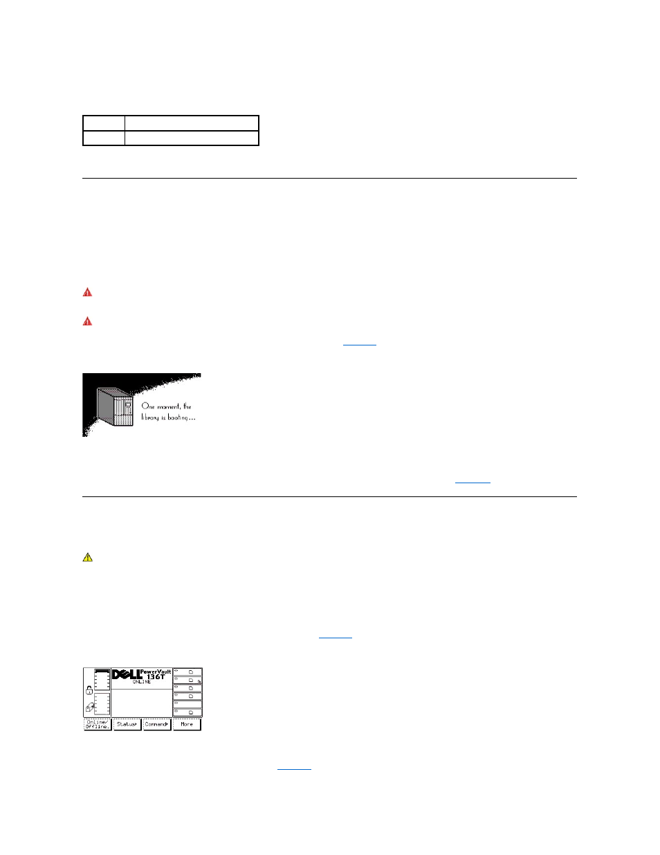 Library startup, Library shutdown | Dell PowerVault 136T LTO/SDLT (Tape Library) User Manual | Page 95 / 108