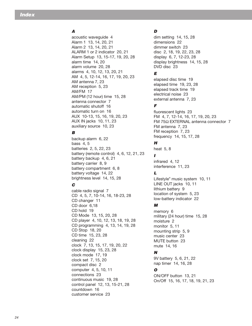 Bose Wave Radio User Manual | Page 24 / 30