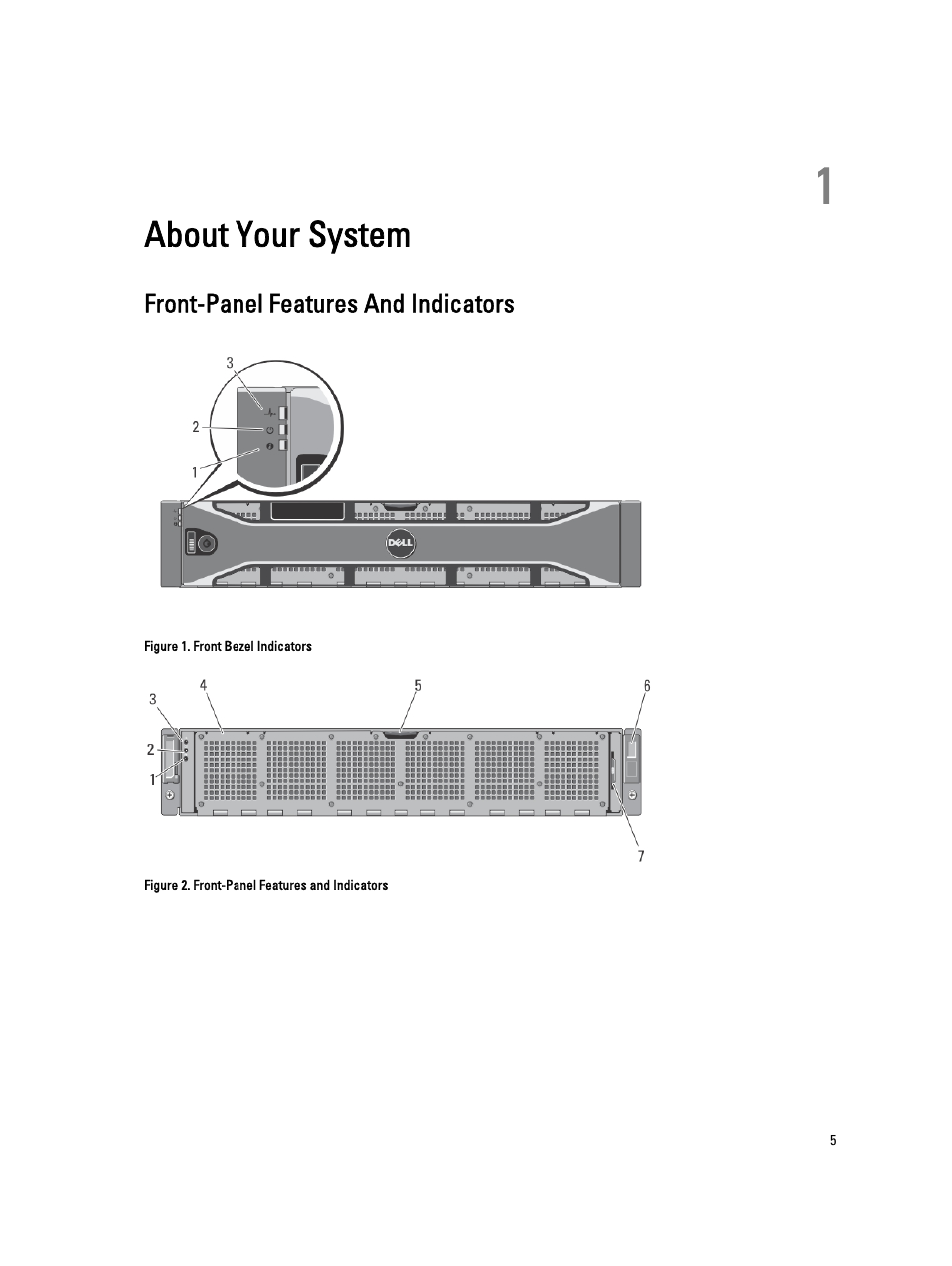 About your system, Front-panel features and indicators, 1 about your system | Dell PowerVault NX3610 User Manual | Page 5 / 47