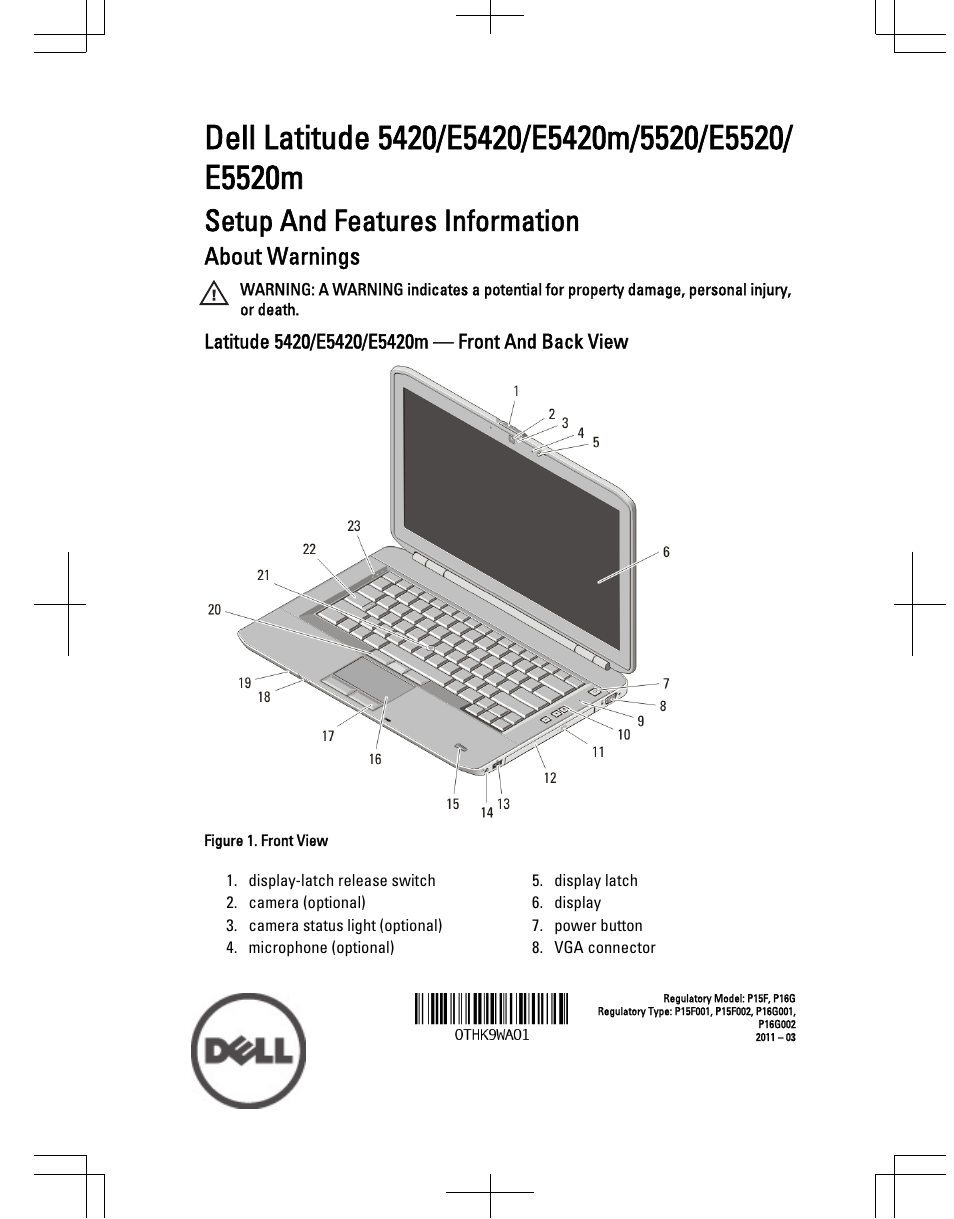 Dell Latitude E5420 (Early 2011) User Manual | 10 pages